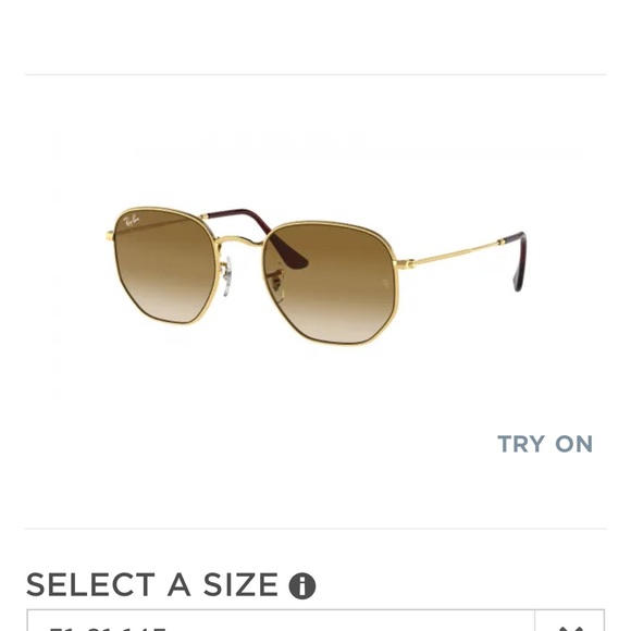 Ray-Ban Hexagonal Gold Sunglasses - Picture 1 of 8